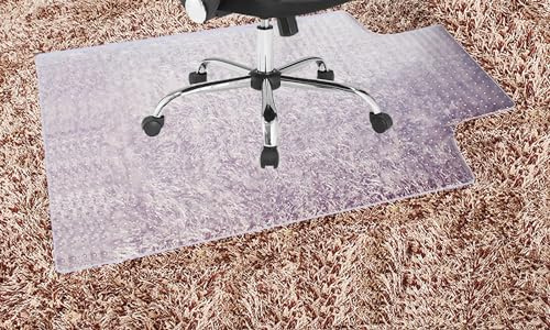 TUKA-i-AKUT 90 x 120 cm Tappetino Protettivo per Moquette, con Rivetti, Tappeto per Sedia da Ufficio per Tappeti, Spesso e Resistente, Tappetino Salvapavimento, Lattiginoso Trasparente, TKD4012