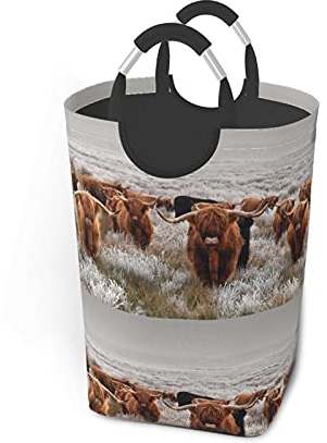 Cesta para la colada de rebaño de ganado, cesta plegable para la colada, cubo de almacenamiento grande, bolsa de ropa duradera con asas 50L