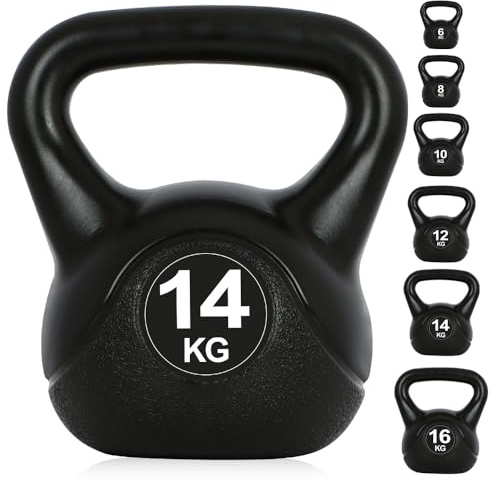 Panana Core Balance Kettlebell, HDPE Coated Kettle Bell Weights for Strength Training, Kettle Bells for Home Gym Fitness, 6KG, 8KG, 10KG, 12KG, 14KG, 16KG (14, Kilograms)