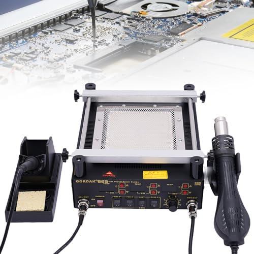 Rework Station, 3 in 1 Hot Air Gun BGA Rework Workstation, 450w Soldering Iron IR Preheating Station, Infrared Welding Soldering Station for Shrinkage, Paint Drying, Thawing, Warming, Handling