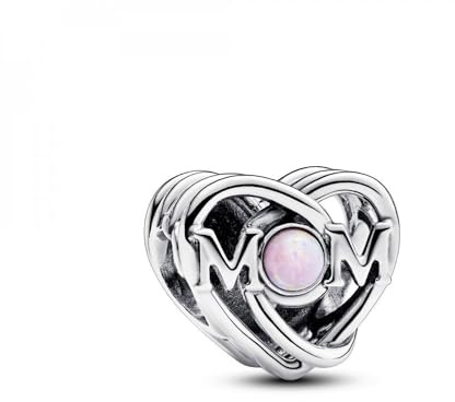 Pandora Moments Anhänger Mom Ewigkeit, Sterlingsilber, mit klarem Cubic Zirkonia und elegant märchenrosa Cubic Zirkonia