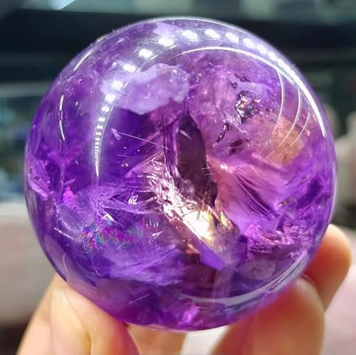 FGDIUCVN Natürliche Amethyst-Kugel, Quarzkristall-Energiekugel, Mineralische Reiki, Spirituelle Dekoration Für Zuhause Und Büro,150-200g