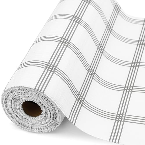 LELE LIFE Hyll- och lådfoder för köksskåp – 6 m x 30 cm halkfri vattentät skåpunderlägg, icke-självhäftande hyllpapper för badrumsskåp, kylskåp, rutnät
