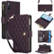 Asuwish Phone Case for Sony Xperia 10 III 3 / Xperia10III 5G with Tempered Glass Screen Protector and Zipper Wallet Cover Card Holder Slot Stand Flip Cell Experia 10III 5G XQ-BT52 Women Dark Purple