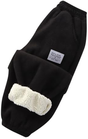 Pantalon Doublé Polaire Enfant Garcon Hiver Chaud 4-9 Ans Pantalon Taille Elastique Garçon Pas Cher Casual Confortable Sport Vacances a la Mode Streetwear Sweatpants (Black, 6-7 Ans)