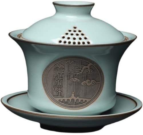 XDAWQP Cuenco de cerámica Gaiwan de 150 ml para Horno RU, Juego de té Hecho a Mano para el hogar, sopera para Ceremonia del té