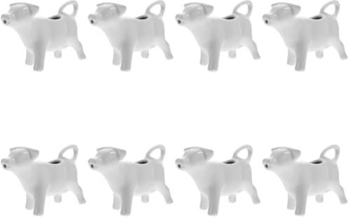 Amosfun 8 Pièces Pot à Lait En Céramique De Pots De Lait Soucoupe En Porcelaine Drôle De Saucière Petit Pichet à Lait Très Expresso Pichet De Sauce Tasses Blanche