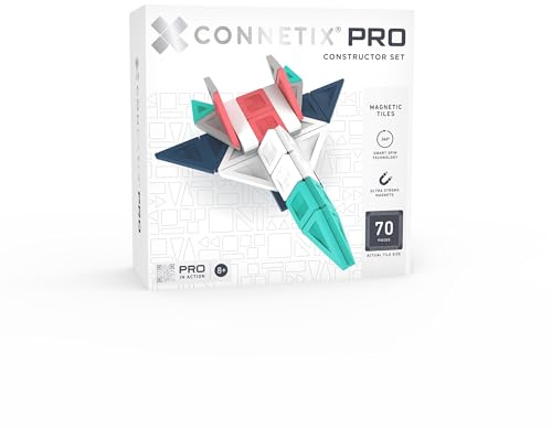 CONNETIX PRO Magnetic Tiles Constructor Set, 70 Pieces