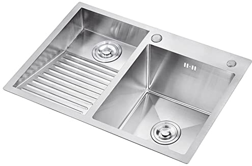 Edelstahl-Waschtisch mit Waschbrett, langlebiges Handwaschbecken für Kleidung, Arbeitsplatte Reinigungsspüle für Badezimmer & Balkon