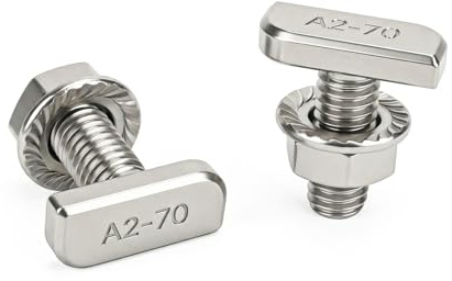 15 viti a testa martello M8 x 20 in acciaio inox A2-70 e 15 dadi flangiati