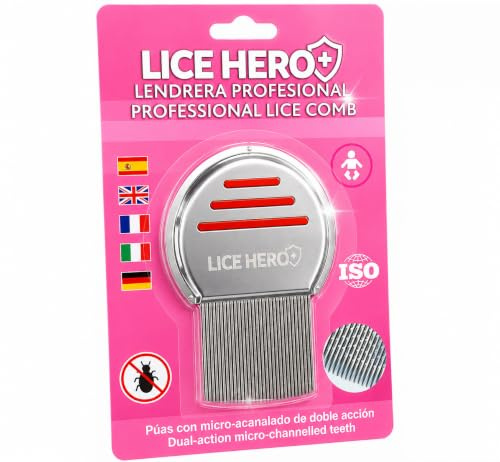LENDRERA PARA PROFESIONALES - Acero doble tecnología - Anti piojos y Liendres – Calidad AAA+ Efectividad – Apta para Niños, Adultos y Embarazadas. Recomendada por profesionales de pediculosis.