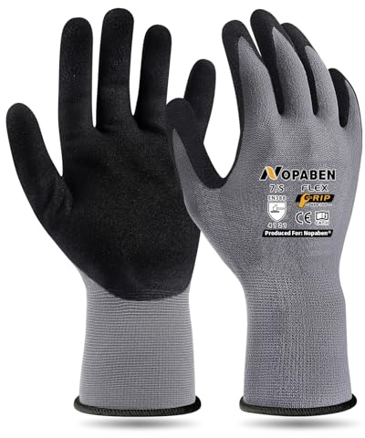 Nopaben 3 Paar Arbeitshandschuhe herren mit Rutschfest-Grip & Touchscreen für Mechaniker und Montage – Optimale Griffigkeit & Feines Tastgefühl, gartenhandschuhe damen, Größe 7/S