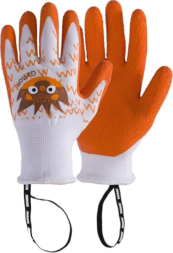 ROSTAING Guanti da Giardinaggio per Bambini Gaston - Coppia di Guanti da Giardinaggio e Bricolage - per Le Mani Piccole e Delicate e la Sicurezza dei Vostri Bambini, Arancione