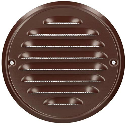 KOTARBAU® Lüftungsgitter Zinkblech Rund Abluftgitter Braun Verschrauben Insektenschutzgitter Belüftungsgitter Entlüftungsgitter Lamellengitter 130mm