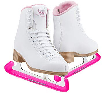 Jackson Classic 381 Girls Figure Ice Skates, Medium Width, Pink Kids Size 3 with Skate Guard