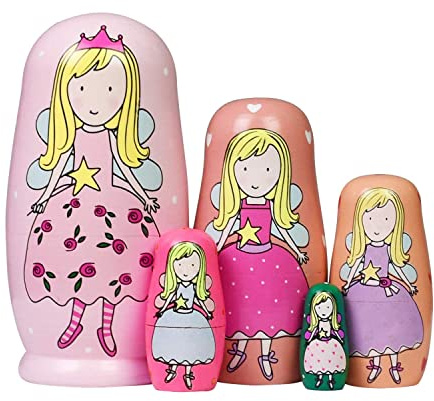 HYCLES Nesting Dolls for Kids for Kids Xmas Gifts Matryoshka for Boys Girls Wooden Toys Angel