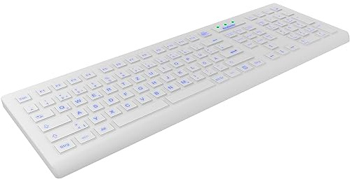 ICY BOX Industrietastatur beleuchtet Silikon weiß DE KSK-8031INEL-Wh_DE | Beleuchtete Tasten, SilikonoberflächeWasser- und staubgeschützt für raue UmgebungenUSB-Anschluss, deutsches Tastaturlayout