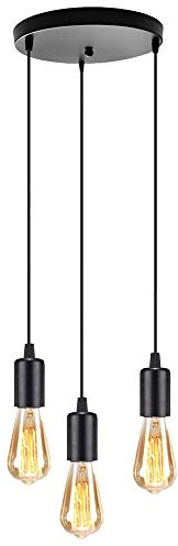 Mengjay Trade Douille de Lampe E27 Pendentif Lampes Suspendues Accessoires avec Câble Base de Lampe pour DIY Salon Salle Chambre Cuisine Couloir Rétro Lustre de Plafond Lampe (3 lumières)