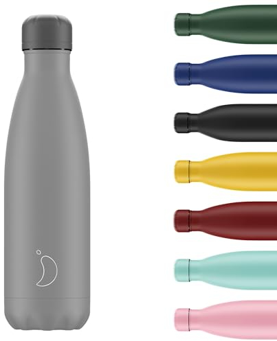 Chilly's Water Bottle - Stainless Steel and Reusable - Leak Proof, Sweat Free - All Grey, 500ml