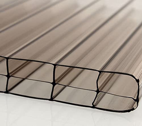 Polycarbonat | Hohlkammerplatte | PC Stegplatte | 16mm Stärke | 980mm & 1200mm | klar/farblos | opal/weiß | bronze | X-Struktur | 3-Fach | 2-Fach Struktur (1200 x 6000 mm, 3-Fach - bronze)