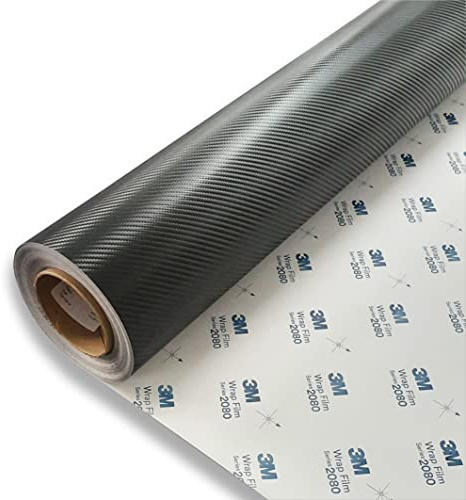 FOLIESTA 55€/m² 3M Carbon Schwarz Autofolie Carwrapping 2080 CFS12 3D verformbar Luftkanäle Blasenfrei (152cm x 25cm)