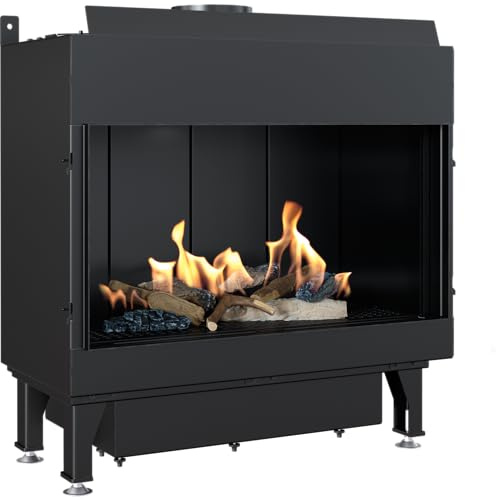 KRATKI Gaskamin LEO 70 Front, Propan ∅ 100/150 4,8 kW, Einbau-Kamininsatz, Energieklasse A