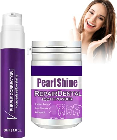 Dyceittdia 2pcs Zahnpasta, v34 50ml Lila Zahnpasta und 50g Violettes Zahnreinigungspulver, Weiße Zähne, Geruch & Zahnstein Reinigung, Frischer Atem, Reinigt Flecken, toothpastes2