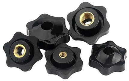 Handmutter 1/5 PCS M4 M5 M6 M8 M10 M12 Pflaume Handfest Muttern Griff Gewinde Stern Mechanische Schwarz Rändelmuttern klemmknopf Manuelle Muttern ( Color : Perforated , Size : M12 48 Iron ore 1pcs )