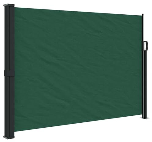 vidaXL Seitenmarkise Ausziehbar Dunkelgrün 140x500 cm