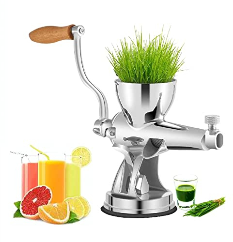 Manuell vetegräsjuicer, Heavy Duty Rostfritt stål Home Healthy Juicer med sugkoppsbas för ingefära, selleri, vindruvor, etc
