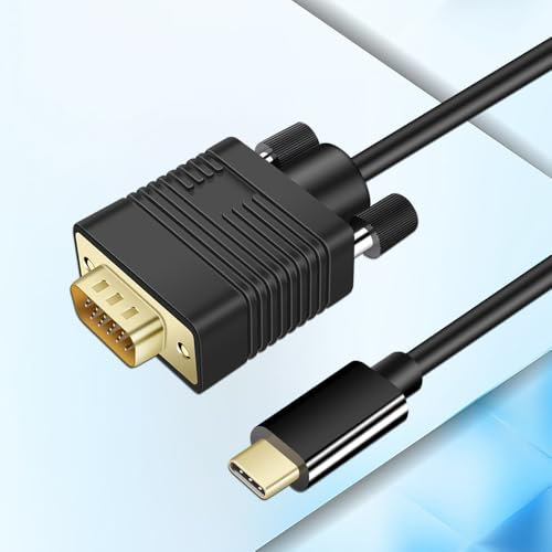 Kirzi USB C to VGA Cable, USB Type-C to VGA Cable [Thunderbolt 3/4 Compatible] Compati Well with iPhone 15 Pro/Max, MacBook Pro/Air 2023, iPad Pro, iMac, S23, XPS 17, Surface Book 3 and More (3ft)