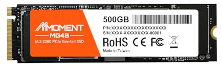 MMOMENT MG43 500GB M.2 2280 PCIe Gen4 NVMe 1.4 SSD interno, unità a stato solido, velocità di lettura fino a 5000 MB/s di archiviazione per PC, laptop, giochi