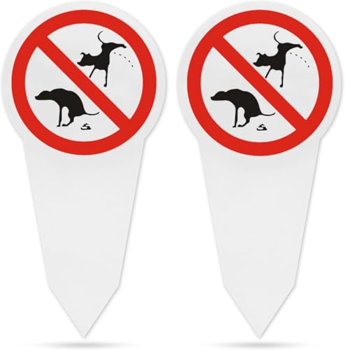 2st XXL Steckschild kein Hundeklo 30x15cm 2,7mm starkes PVC Schild Hinweisschild Verbot schild hunde kacken verboten, Wetterfest mit Erdspieß