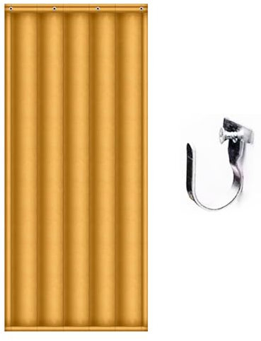 WPWSDWMX PU Wärmeschutzvorhang für Glasschiebetüren, Wintertürvorhang mit Klettbändern und Haken, Dickere Türvorhänge, Halten den Winter Warm, Thermo Vorhang tür Winter(Yellow,90 * 230cm/35 * 90in)
