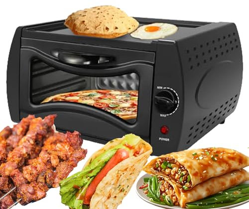 CHONGHAN Electric Pizza Oven Oven, Electric Stove with Oven 15 Liter Pizza Oven, Adjustable Control with Bake Tray, Bake Rack Tray Handle, Indian Oven for Home, 1500W Toaster Oven