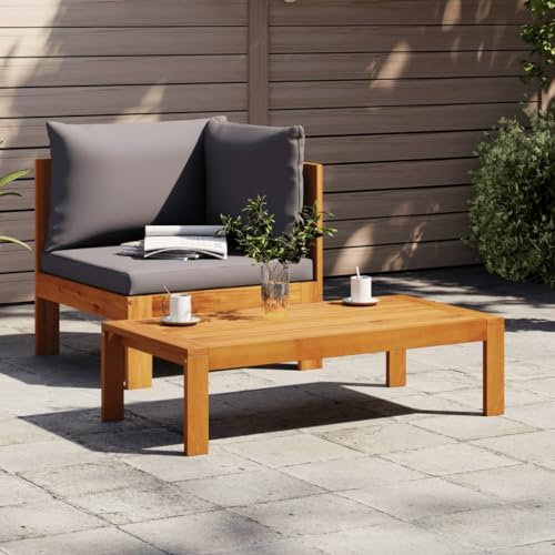 Lauuoeriau Furniture Item home 2-teiliges Gartensofa-Set mit Kissen Massivholz Akazien-Möbel