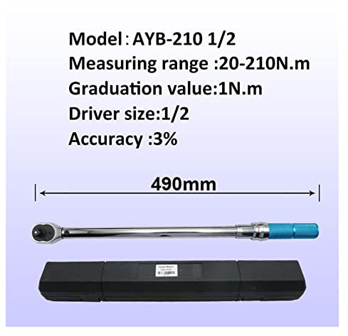 Llave dinamométrica digital, Llave ajustable 1/2 '' Llave de torsión de alta precisión 3% Precisión Bicycle Hand Spanner Herramienta de llave de trinquete,Proporciona una medición precisa(AYB-210)