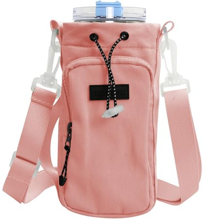 Marjoramy Tasche für Stanley Cup,Tragetasche für Stanley Cup 42oz mit Verstellbarer Schultergurt und Telefontasche, Schrumpfschnalle, Stanley Cup Tasche für Reisen Wandern Laufen Radfahren