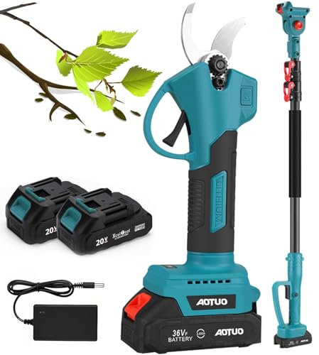 Forbici da potatura elettriche senza fili 2 in 1, forbici da giardino elettriche senza fili, utensili for forbici con prolunga telescopica con asta telescopica da 2 m, apertura delle forbici da 2,5 cm