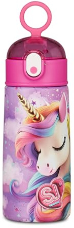 SJ GANG STYLE JAM GANG Borraccia Termica in Acciao Inox, Animali, Lilla, Unicorno, 0,5 L, Borraccia Scuola e Tempo Libero, Bambina