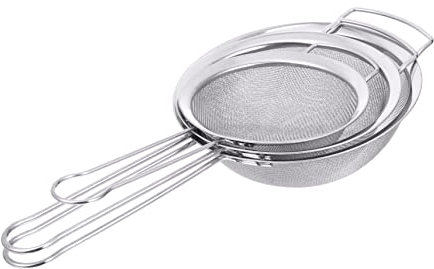 CHICAMPERA 3piezas Colador De Harina De Acero Inoxidable Para Cocina Malla Fina Para Repostería y Uso Doméstico Incluye Diámetros