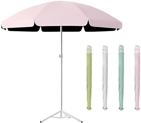 WATAOW Ombrellone da Giardino, Parasole da Patio Impermeabile, Protezione UV, per Piscina, Tavolo, Spiaggia E Ombrellone da Esterno,Ombrellone A Manovella con Base(Rose,2.6m/8.5ft)