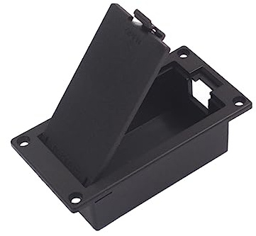 Portapilas de 9 V Eq08 para Guitarra, Caja Negra | Plástico sin Cable, Acceso Fácil para Sustitución, Montaje Plano Conector Activo Eq08