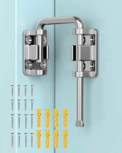 MeBantoo 2.36 Inch U Patio Sliding Door Loop Lock Latch - Stainless Steel Home Security Loop Bolt Lock for Barn, Garden, Fence Gate, Window - Multi-Angle Installation Option (Silver-1 Pc) | Stainless Steel Home Security Loop Bolt Lock for Barn, Garden, Fence Gate, Window - Multi-Angle Installation Option