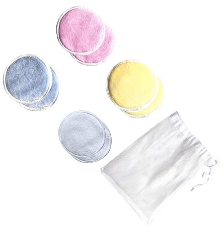 iplusmile 8 Discos Desmaquillantes Lavables de Terciopelo Ecológicos con Bolsa de Almacenamiento para Cuidado Facial Sostenible