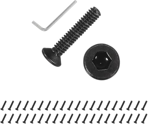 PATIKIL Tornillos Allen de cabeza plana M2 x 10 mm, 100 unidades, acero al carbono, cabeza avellanada, accionamiento hexagonal, rosca completa, calidad 10,9, para la industria de la ingeniería