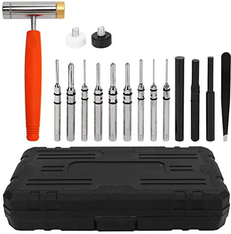 Ensemble de poinçons en acier, kit d'outils de poinçonnage professionnels, 8 poinçons à aiguilles plats avec boîte amovible et de rangement, ensemble de poinçons robustes pour
