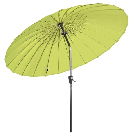 Angel Living 250cm Round Parasol Garden Umbrella Aluminum with Crank Tilt Mechanism Sun Shade for Garden Patio (Apple Green)