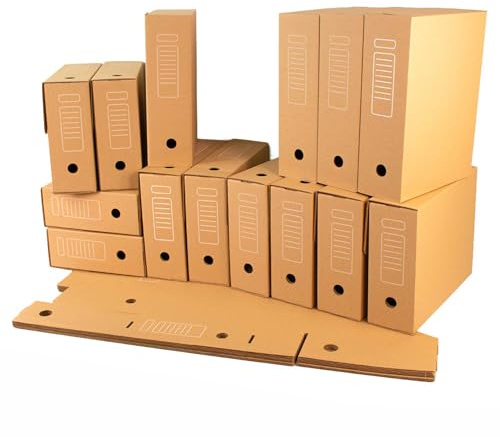 ONLY BOXES Pack 20 Cajas Archivo Definitivo A4, Marrón, 36x10.3x27.1 cm