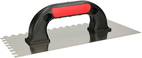 KOTARBAU® Planche à friction x mm - Truelle à remonter en acier inoxydable pour plâtre mortier (270 mm - Taille des dents : 8 x 8 mm)